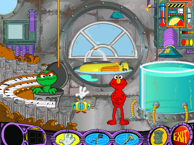 Elmo's Deep Sea Adventure (Windows) screenshot: Oscar introduces the hand tool