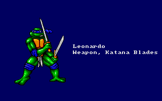 Teenage Mutant Ninja Turtles (Atari ST) screenshot: Introducing our cast.