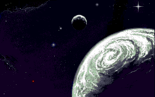 The Kristal (Amiga) screenshot: Introduction: The planet.