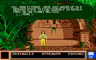 The Kristal (Amiga) screenshot: Start of the game.