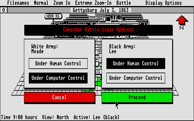 UMS: The Universal Military Simulator (Atari ST) screenshot: Zero, one or two players?