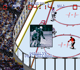 Wayne Gretzky and the NHLPA All-Stars (SNES) screenshot: Penalty