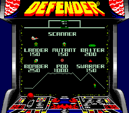 Arcade Classic 4: Defender/Joust (Game Boy) screenshot: Point values