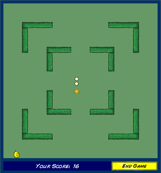 Meerca Chase II (Browser) screenshot: Maze mode.