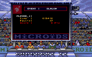 Super Ski II (Atari ST) screenshot: Slalom's Results