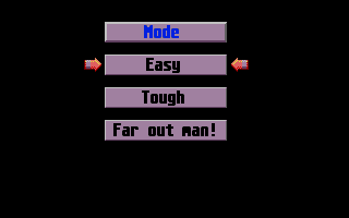 Smash Hit (Atari ST) screenshot: Selecting difficulty level