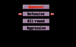 Smash Hit (Atari ST) screenshot: Selecting how the opponent will play