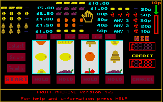 Fruit Machine (Atari ST) screenshot: Time to start