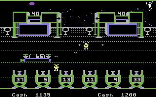 Run for the Money (Commodore 64) screenshot: Collecting the ruf