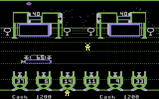 Run for the Money (Commodore 64) screenshot: Inside a rufhouse