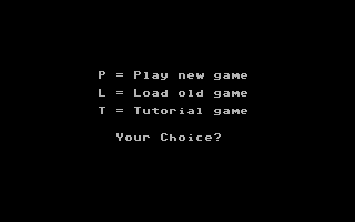 Run for the Money (Commodore 64) screenshot: Menu