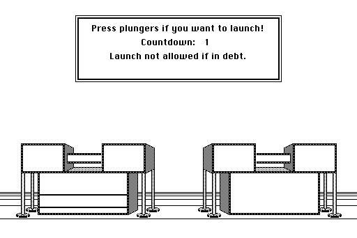 Run for the Money (Macintosh) screenshot: After every two weeks can attempt a launch