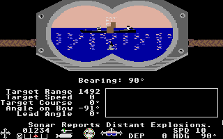 Silent Service (Atari ST) screenshot: A direct hit!