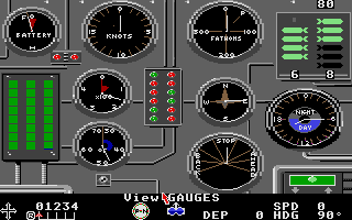 Silent Service (Atari ST) screenshot: Various gauges