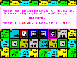 EkoBiznes (ZX Spectrum) screenshot: Take out from hospital