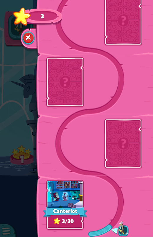 My Little Pony: Puzzle Party (Android) screenshot: More locations will show up as we progress in the game