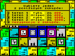 EkoBiznes (ZX Spectrum) screenshot: Environmental investments