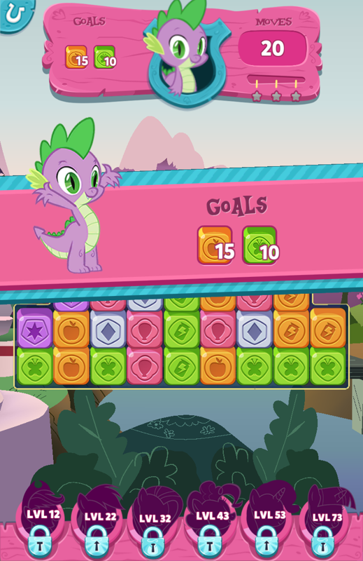 My Little Pony: Puzzle Party (Android) screenshot: Level goals shown at the beginning of a new round