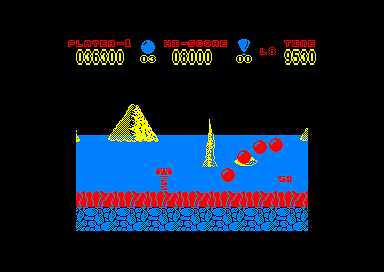Hoppin' Mad (Amstrad CPC) screenshot: Level 8