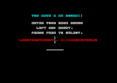 Hoppin' Mad (Amstrad CPC) screenshot: Name entry
