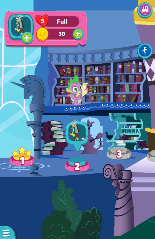 My Little Pony: Puzzle Party (Android) screenshot: Selecting the next level in the Canterlot location.