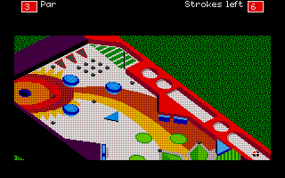 Will Harvey's Zany Golf (Atari ST) screenshot: Pinball hole.