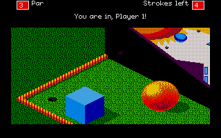 Will Harvey's Zany Golf (Atari ST) screenshot: Got my ball in the hole of the Pinball hole.