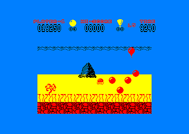 Hoppin' Mad (Amstrad CPC) screenshot: Level 5