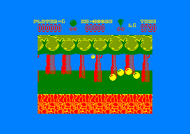 Hoppin' Mad (Amstrad CPC) screenshot: Level 1