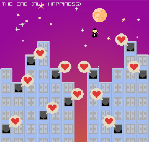 Night Raveler and the Heartbroken Uruguayans (Browser) screenshot: Ending: Happiness