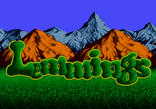 Lemmings (Genesis) screenshot: Intro: LEMMINGS!