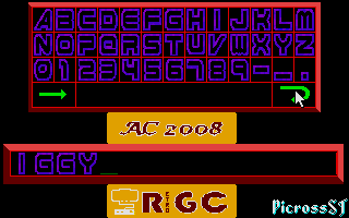PicrossST: AC 2008 Edition (Atari ST) screenshot: Enter high score.