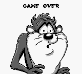 Taz-Mania (Game Boy) screenshot: Game over...