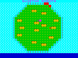 Snake and Tits (ZX Spectrum) screenshot: Well done, snake extended