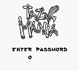Taz-Mania (Game Boy) screenshot: After completing a level, a password is given.