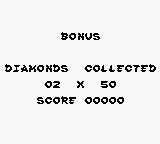 Taz-Mania (Game Boy) screenshot: Collect diamonds to gain extra points.
