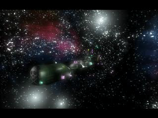 Cosmowarrior Zero (PlayStation) screenshot: Intro sequence - Captain Harlock's ship, the Arcadia