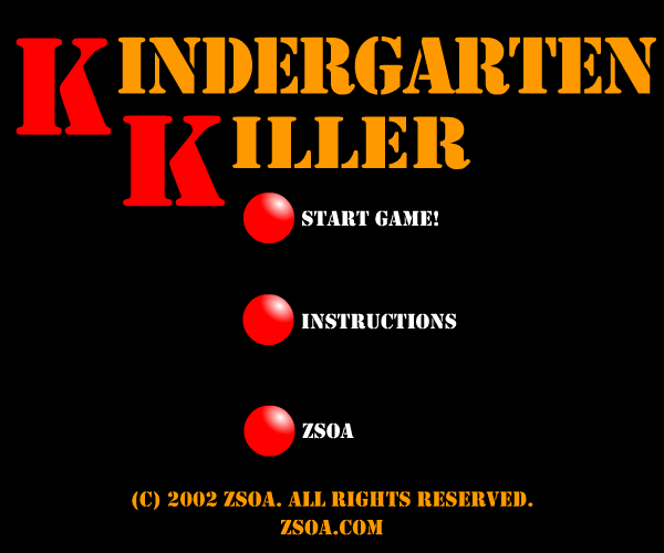 Kindergarten Killer (Browser) screenshot: Start menu