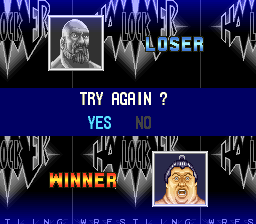 Hammerlock Wrestling (SNES) screenshot: Try again