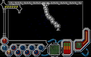 Wreckers (Atari ST) screenshot: Using battlepod 0