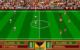 Gazza's Super Soccer (Amiga) screenshot: Opening kick off