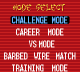 ECW Hardcore Revolution (Game Boy Color) screenshot: Mode select