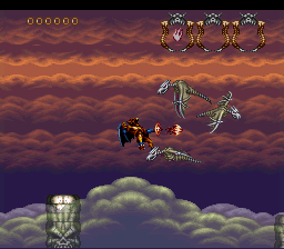 Demon's Crest (SNES) screenshot: Strong winds make this passage difficult (except for the Aeriel Gargoyle)