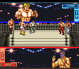 Screenshot of Hammerlock Wrestling (SNES, 1994) - MobyGames