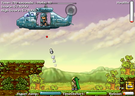 Heli Attack 2 (Browser) screenshot: Special weapons have only a small amount of ammunition.