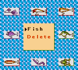 Legend of the River King 2 (Game Boy Color) screenshot: Main menu