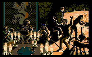 Castles (Atari ST) screenshot: Winter means party!