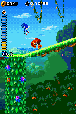 Sonic Rush (Nintendo DS) screenshot: Encountering an enemy