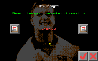 Gazza II (Amiga) screenshot: Manager input