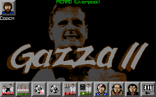 Gazza II (Amiga) screenshot: Coach options menu